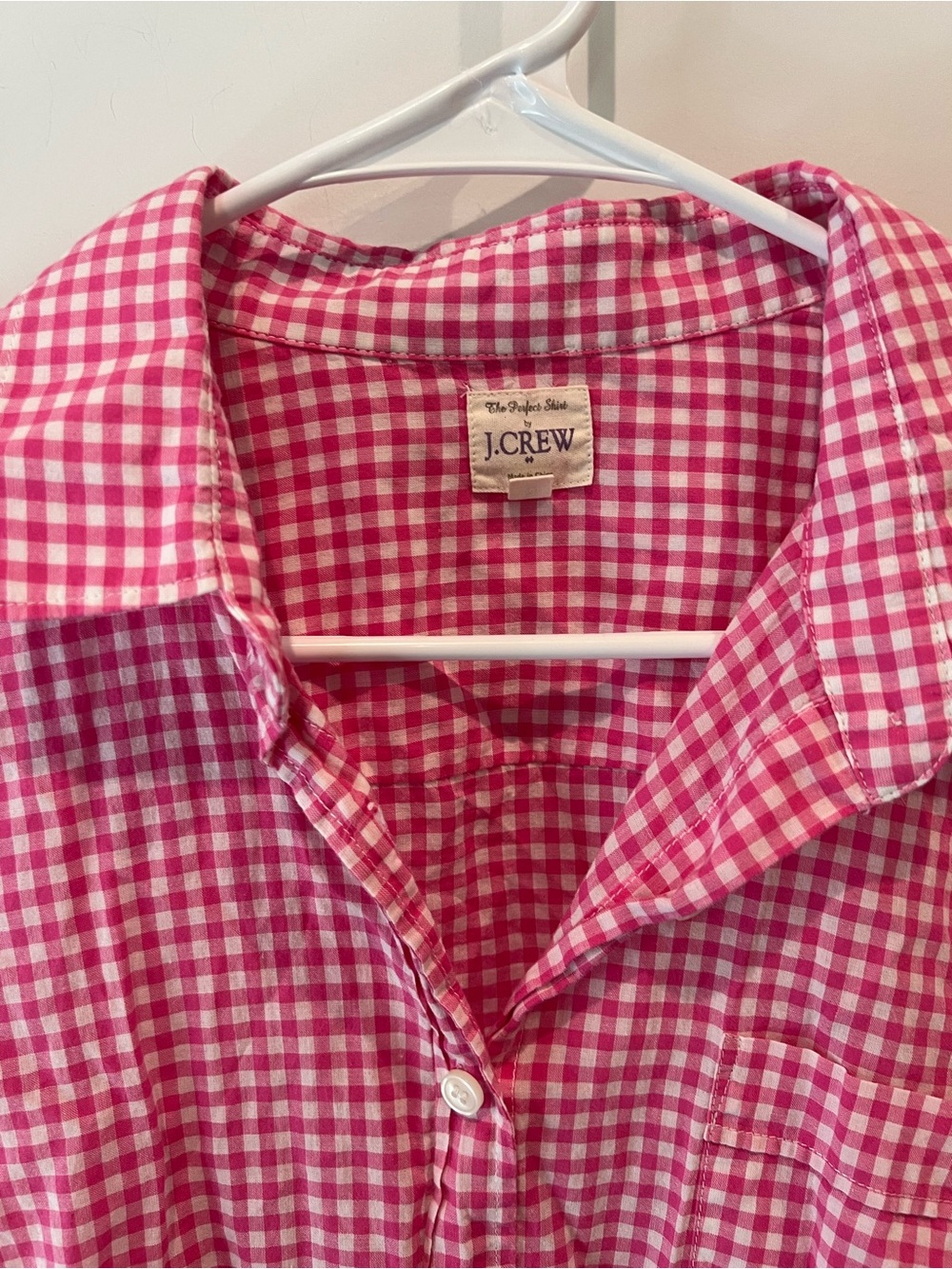 J. Crew Women’s Pink Gingham Button-Down Shirt Size Small 100% Cotton - Picture 5 of 13